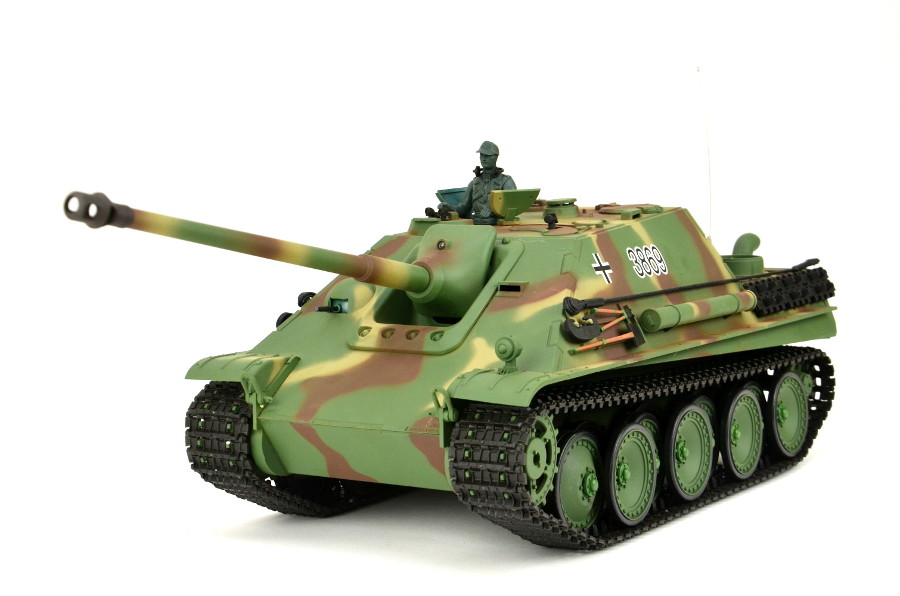 Rc Tank Jagdpanther Heng Long 1:16 Cu Fum Și Sunet Și Cutie De Viteze Din Metal -2,4ghz