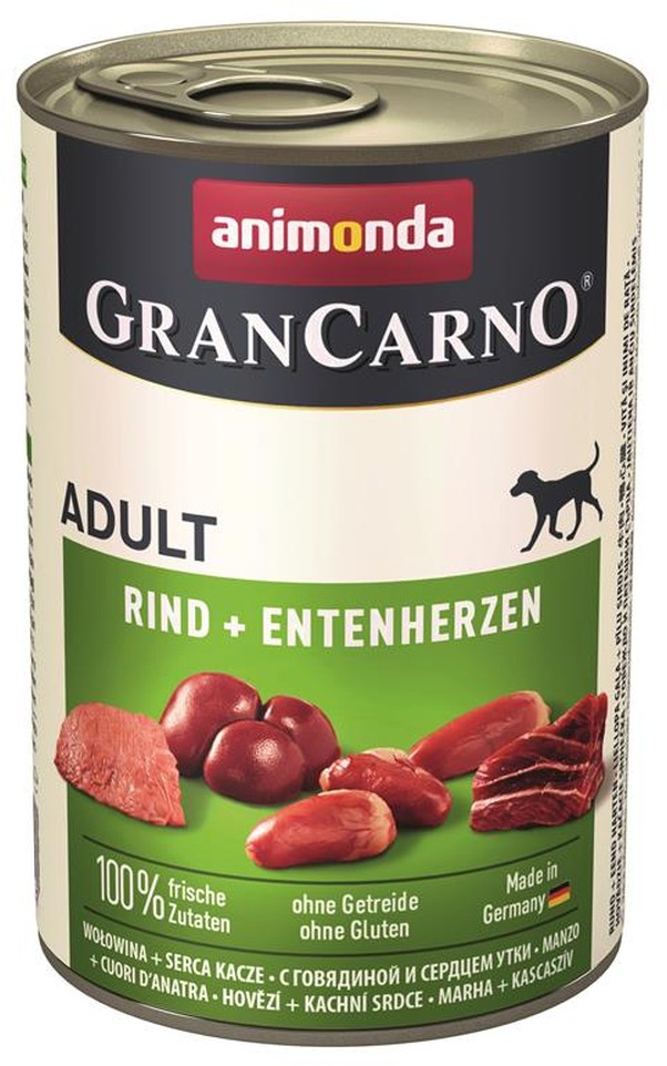Animonda Câine Grancarno,Carno Adult Ri Ri Rață Inimă 400gd