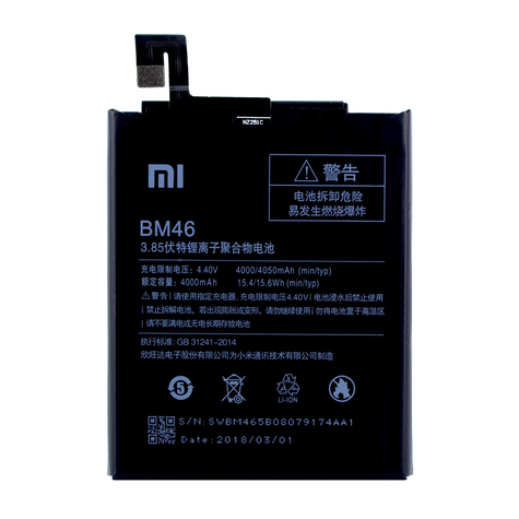 Xiaomi Lithium Ion Battery Bm46 Redmi Note 3 4000mah