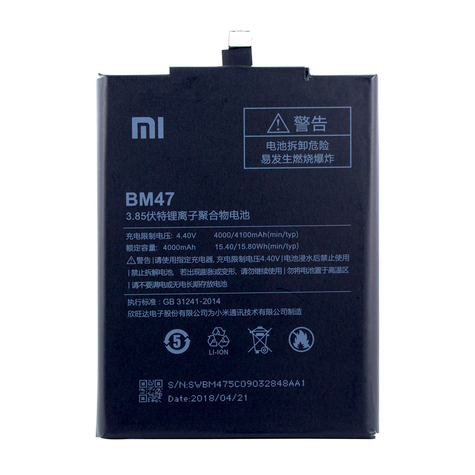 Xiaomi Baterie Litiu-Ion Bm47 Redmi 3 Și Redmi 3s 4000mah