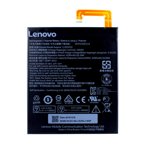 Lenovo Lipolymer Battery L13d1p32 Ideapad A850 4200mah