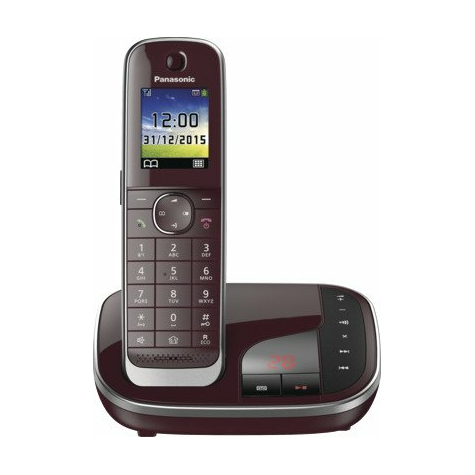 panasonic kx-tgj320gr telefon fără fir dect simplu cu robot telefonic, roșu vin