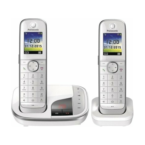 Telefon Fără Fir Panasonic Kx-Tgj322gw Duo Dect Cu Robot Telefonic, Alb