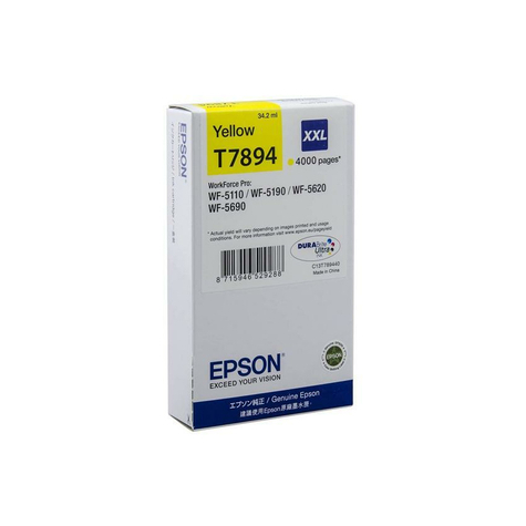 Epson C13t789440 Cartuș De Imprimare T7894 Xxl Galben 4.000 De Pagini