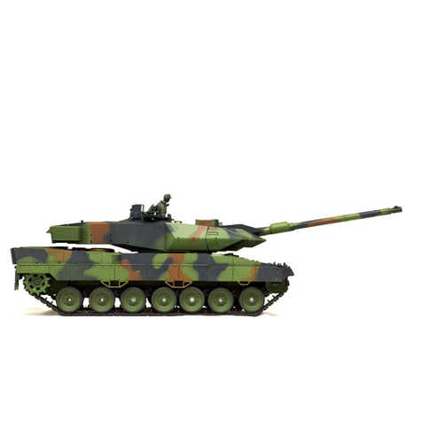 Rc Tank German Leopard 2a6 Heng Long 1:16 Cu Fum Și Sunet Și Cutie De Viteze Din Metal -2,4ghz