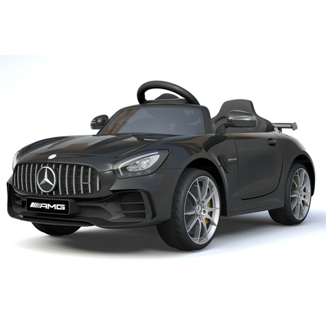 Vehicul pentru copii - Mașină electrică Mercedes GT R - licențiat - 12V4,5AH, 2 motoare - telecomandă 2,4Ghz, MP3, scaun din piele+EVA - negru