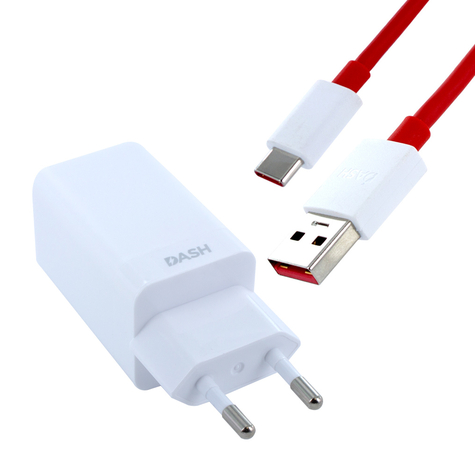Oneplus Dc0504 Cablu De Încărcare Pentru Adaptor De Alimentare Dash D301 Cablu De Date Usb Tip C Alb-Roșu