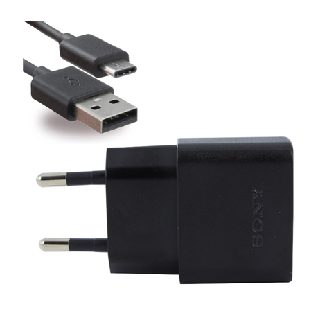 Sony Uch20 Încărcător Usb + Ucb20 / 30 Cablu Usb Tip C Negru
