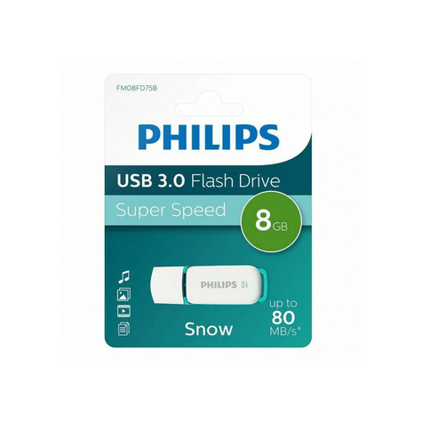 Philips Usb Flash Drive 8gb 3.0 Usb Drive Snow Super Rapid Verde Fm08fd75b/00