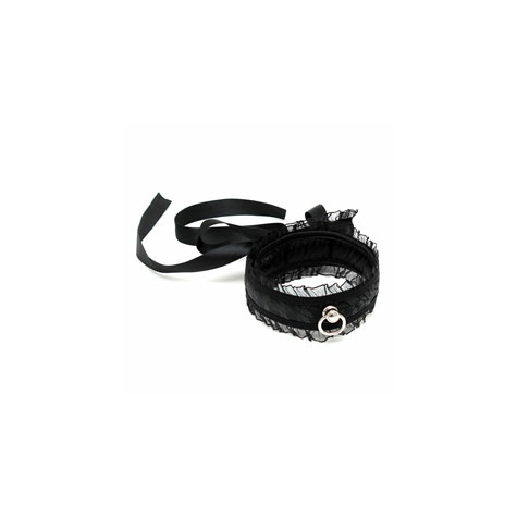 Satin Look Black Collar With O-Ring