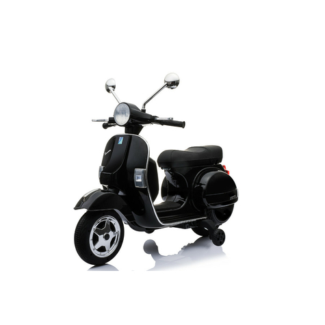 vehiculul pentru copii motocicleta electrică pentru copii vespa licențiat 12v 2 motoare mp3 scaun din piele negru