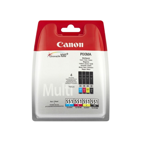 Cartuș Canon Cli-551 Photo Value Pack 4 Pachete 6508b005