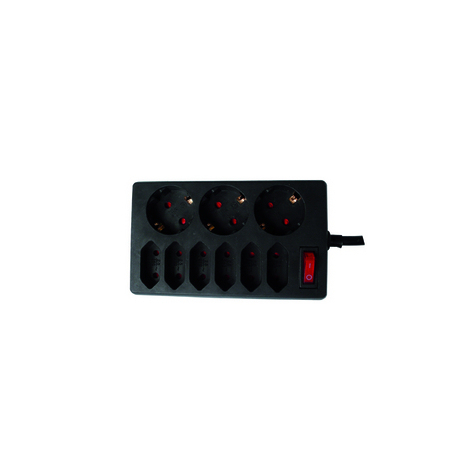 Rev Ritter Rev 00250171 - 9 Ac Outputs - Indoor - Type C - Type F - Unmanaged - 1.5 Mm² - Black