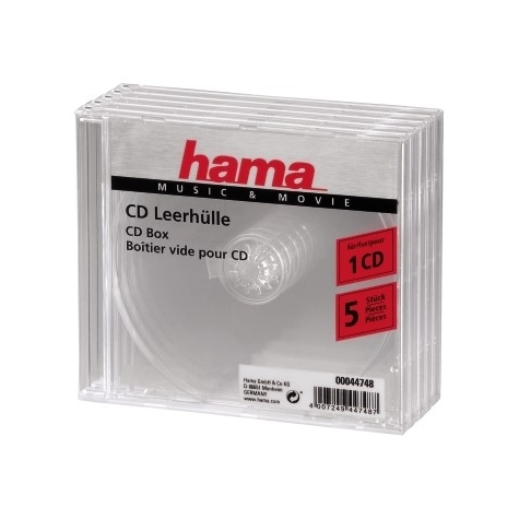 Hama Cd/Cd-Rom Sleeve Transparent Pachet De 5 1 Disc Transparent