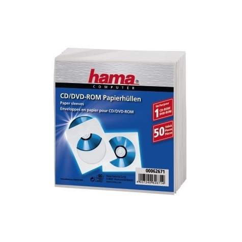 Hama Cd-Rom Paper Sleeves 50 Alb 50 Discuri Alb