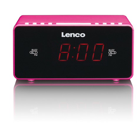 Stl Lenco Cr-510 - Clock - Fm - Led - 2.29 Cm (0.9 Inch) - Black - Pink - Aaa