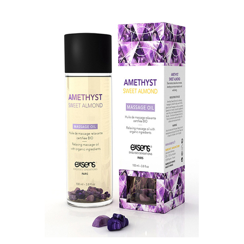 Relaxing Oil With Organic Ingredients And Stones Amethyst Sweet Almond 100 Ml.