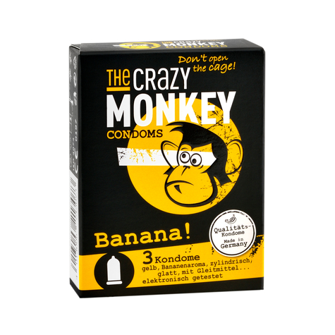 Prezervative The Crazy Monkey Banana 3 Buc.