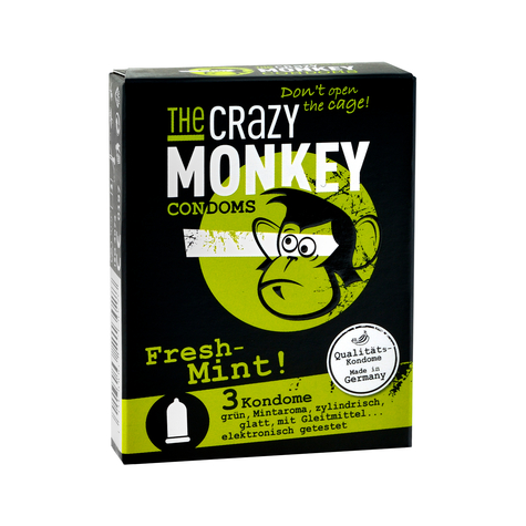 Prezervative The Crazy Monkey Fresh-Mint 3 Buc.