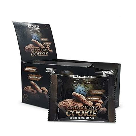 Alphatier Biscuiți Proteici Cu Ciocolată, 12 X 50 G De Biscuiți, Cu Ciocolată Dublă