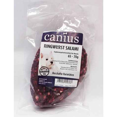 Canius Snacks,Ca.Ring Sausage Salami Kl 65g 1st