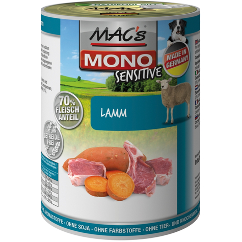Mac's, Macs Dog Mono Sens.Lamb 400gd