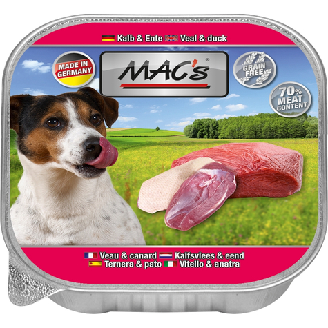 Mac's,Macs Dog Veal + Rață 150gs