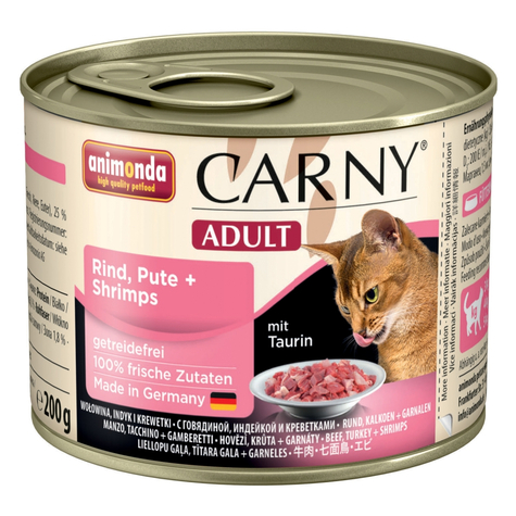 Animonda Cat Carny, Carny Adult Beef+Curcan+Sh.200gd