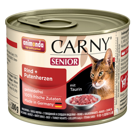 Animonda Cat Carny,Carny Sen.Carne De Vită+ Inimă De Curcan.200gd