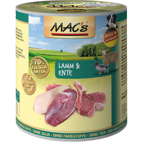 Mac's,Macs Dog Lamb Duck 800 G D