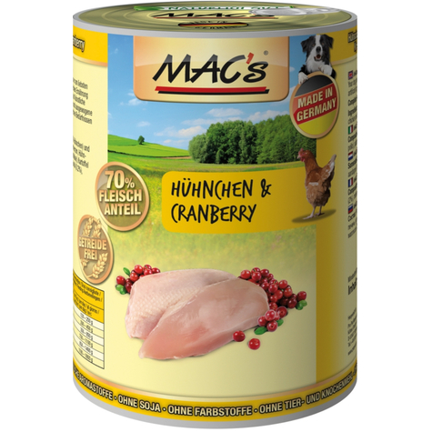 Mac's, Macs Dog Chicken Cranberry 400gd