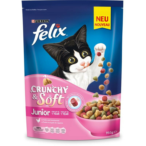 Nestle Cat,Fel.Crunchysoft Jun. Pui 950g