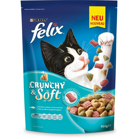 Nestle Cat,Fel.Crunchy+Soft Tuna+Gem.950g