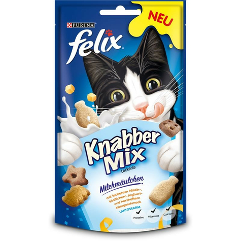 Nestle Cat,Felix Nibble Mix Milk Mouth.60g