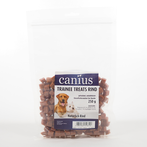 canius snacks,cani. trainee treats carne de vită 250g
