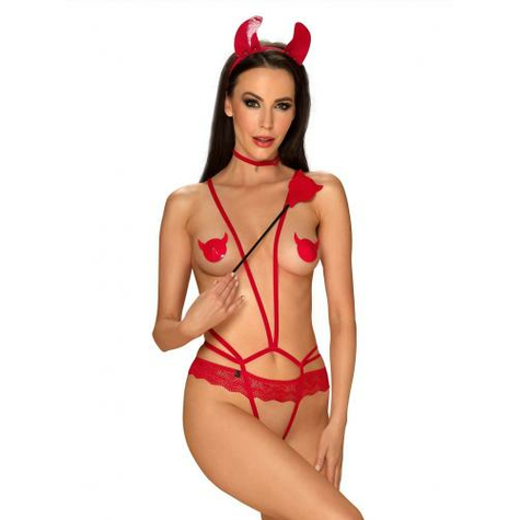 Costum Erotic Diabolic Evilia Roșu
