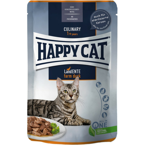 Happy Cat Pouch Culinary Land Rață 85g