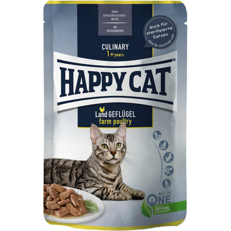 Happy Cat Pouch Culinary Land Păsări De Curte 85g