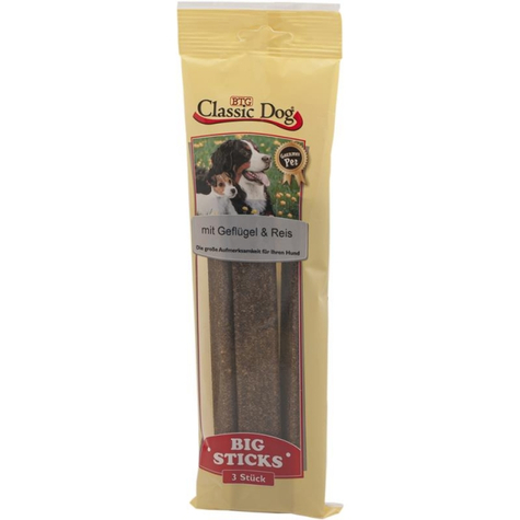Classic Dog Snack Big Sticks Pasăre Și Orez Pachet De 3 Bucăți