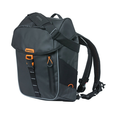 Rucsac Basil Miles Tarpaulin Backpack Northern Light Black/Orange, 31x17x44cm              
