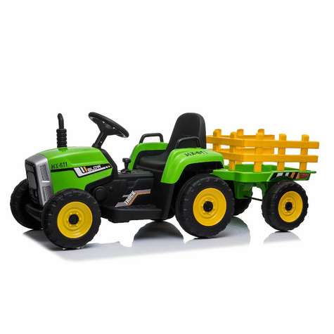 Vehicul Pentru Copii Tractor Electric Cu Remorcă Baterie 12v, 2 Motoare