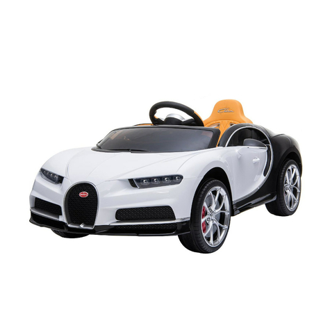 Vehicul Pentru Copii Masina Electrica Bugatti Chiron Licentiata 12v7ah, 2 Motoare- 2,4ghz Telecomandă, Mp3, Scaun Din Piele+Eva- Alb