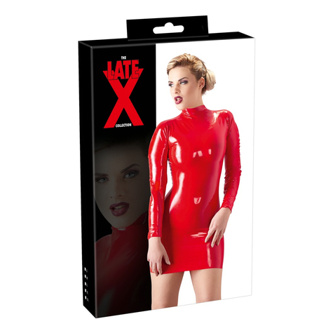 Latex Mini Dress Red L