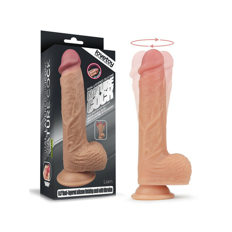 Love Toy - Dildo Realist Rotativ Și Încălzitor 21 Cm - Nude