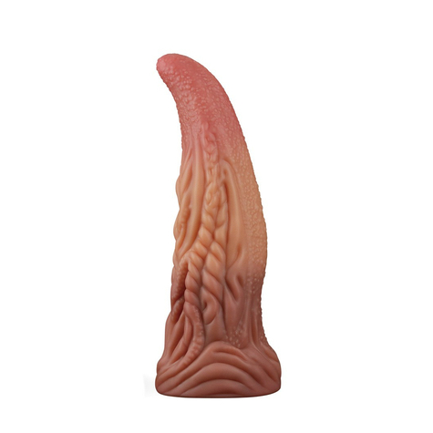 Lovetoy - Dildo With Tongue 25.4 Cm - Nude/Brown