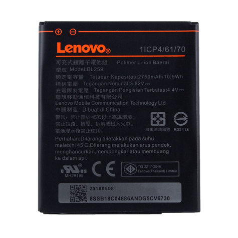 Lenovo Baterie Li-Polimer Bl-259 Lenovo Lemon K3, K5 Plus, K32, C30 2750mah