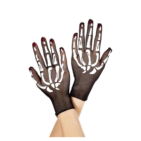 Mănuși Negre Cu Schelet Dib