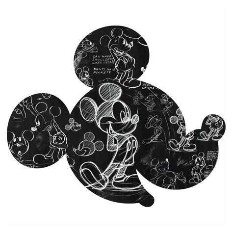 Tapet/Tatuaj De Perete Autoadeziv    Mickey Head Illustration  Dimensiuni 125 X 125 Cm