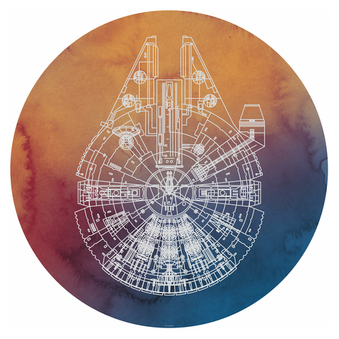 Tapet/Tatuaj De Perete Autoadeziv    Star Wars Millennium Falcon  Dimensiuni 125 X 125 Cm