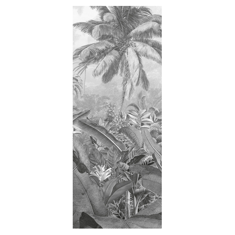 Non-Woven Wallpaper - Amazonia Black And White Panel - Size 100 X 250 Cm